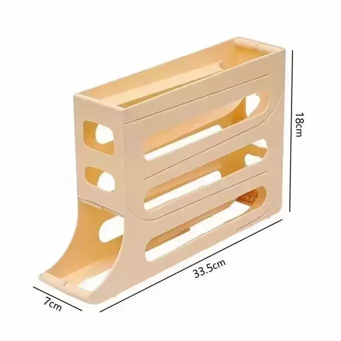 4 Layer Automatic Rolling Egg Dispenser Refrigerator Storage Box Fridge Organizer Rack for Kitchen - Image 17