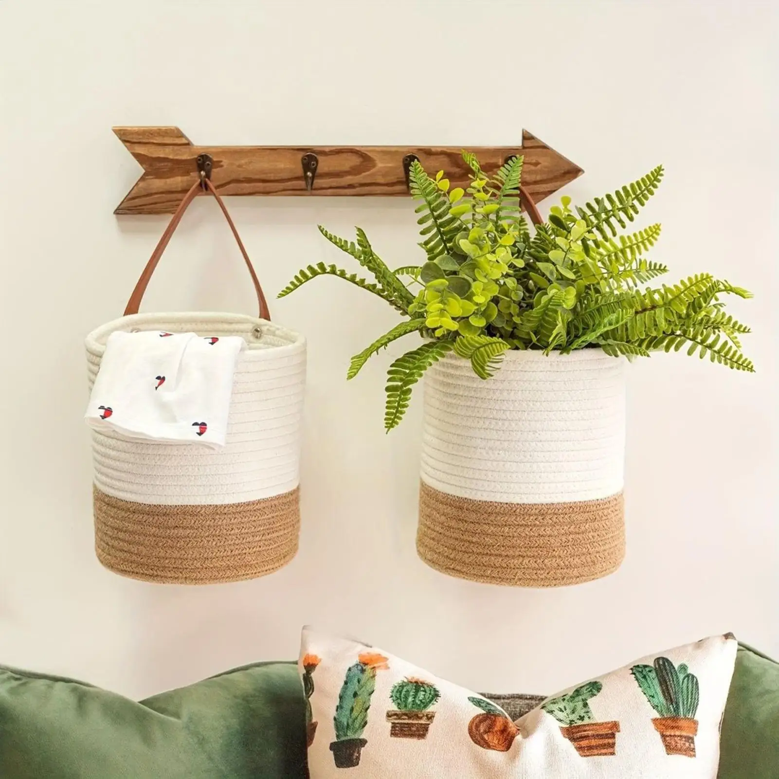 Rope Woven Baskets for Organizing Woven Rope Storage Basket Multifunctional Toy Basket for Desktop Nursery Office Bathroom Books - Image 9