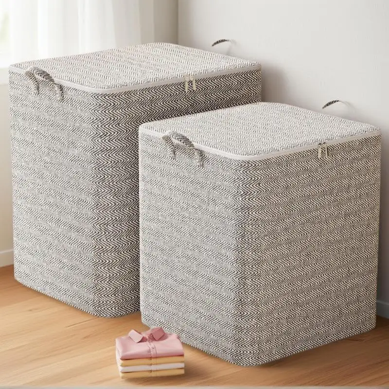 Large Capacity Clothes Storage Box 220L with Lid Organizer Bag for Laundry Basket Home Closet Bedroom Storage Solution