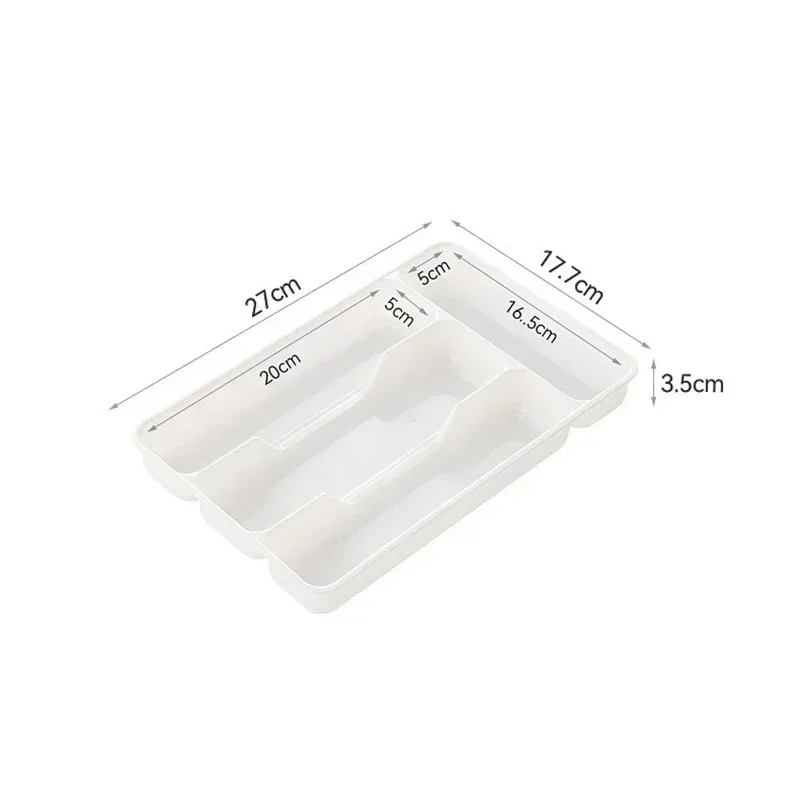 4/5 Compartment Cutlery Tray Rectangle Kitchen Drawer Organizer for Spoon Fork Separation Easy-Clean Home Storage Box decorative - Image 8