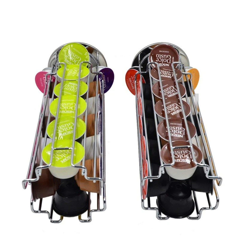 LMETJMA 360-degree Rotation 24 Dolce Gusto Coffee Capsule Holder Coffee Capsule Stand Coffee Capsule Storage Rack JT222 - Image 4